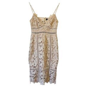 Bardot Botanica Lace Midi Dress Beige Size 4 / XS